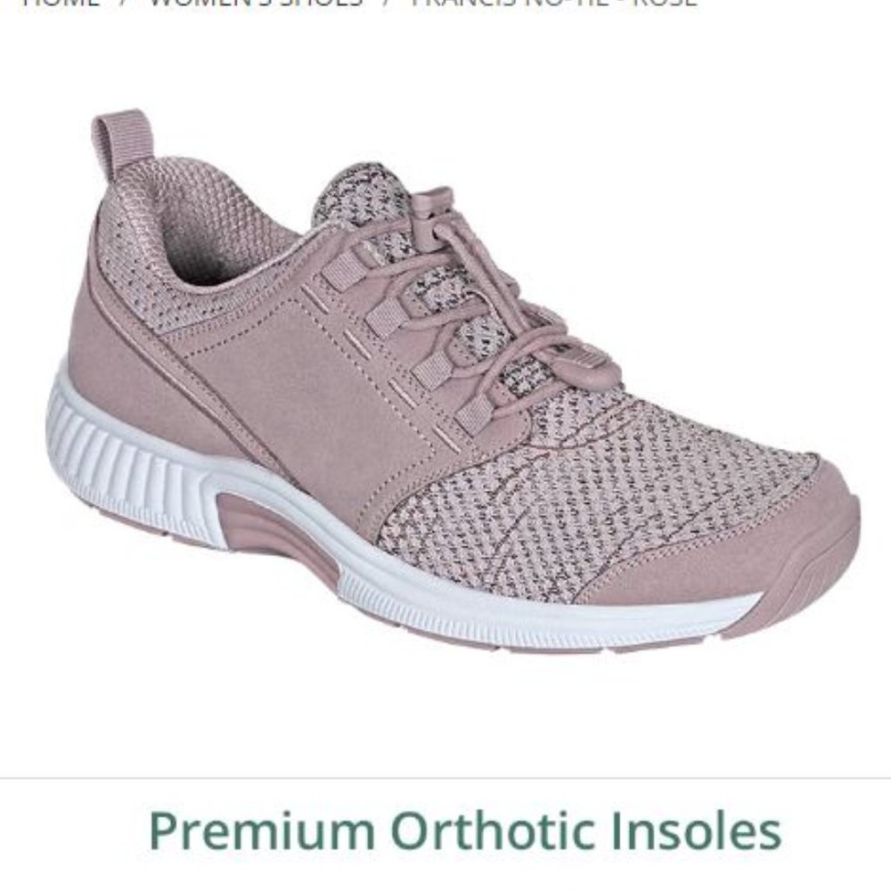 Orthofeet Francis No-Tie Sneakers Rose Pink Womens Size 10 Medium